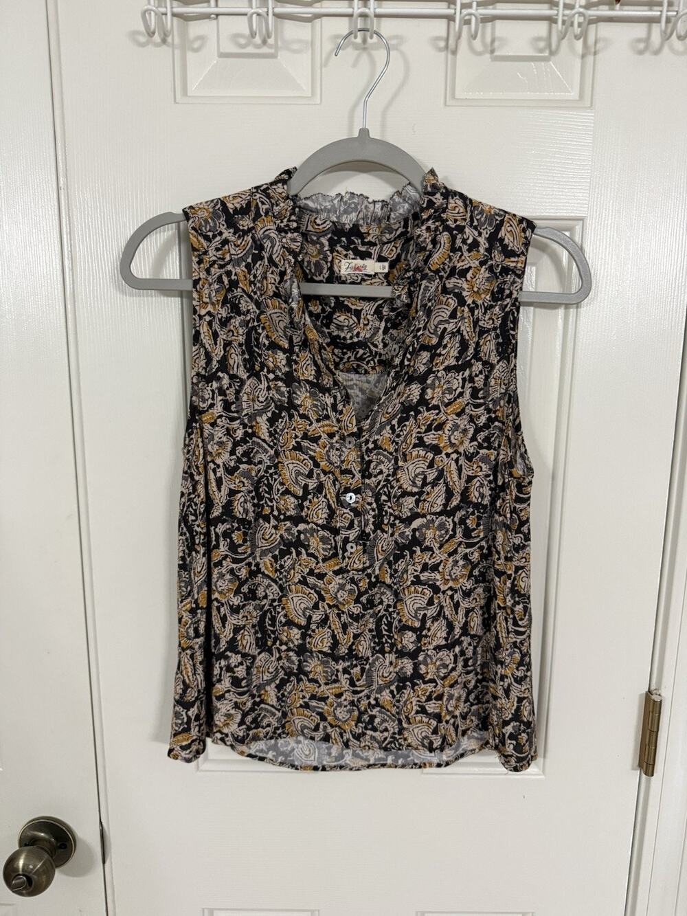 Faherty Willa Top Women’s L Paisley Floral Sleeveless Blouse